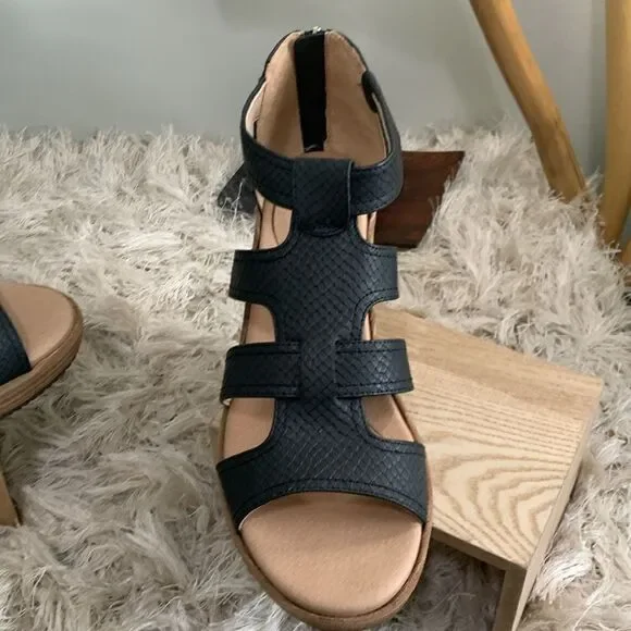 Dr. Scholl's Shoes Women's Long Island Ankle Straps Black Sandal Size 10 Medium - Picture 6 of 17